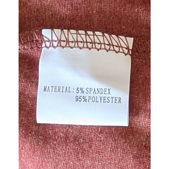 LuckyMore Tunic Top Large Rust Jersey Tab Sleeve Zip Neck Career Casual NEW - Picture 12 of 12